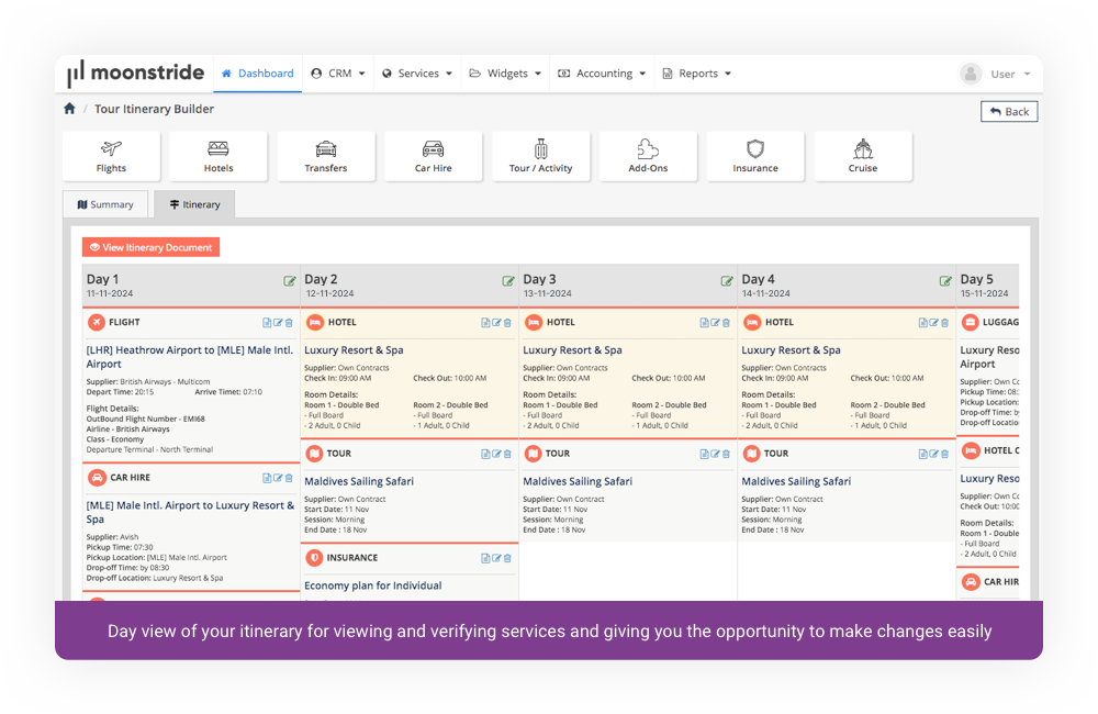 View Your Itineraries and Make Changes Easily