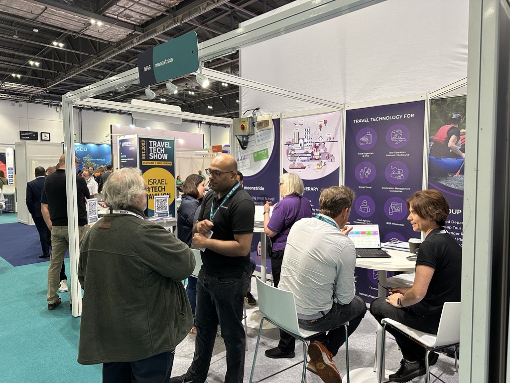 moonstride's Product Showcase Area auf der Traveltech Show