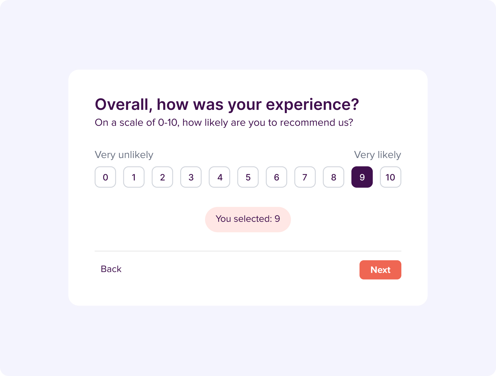 Expérience globale du voyage (cadre NPS)